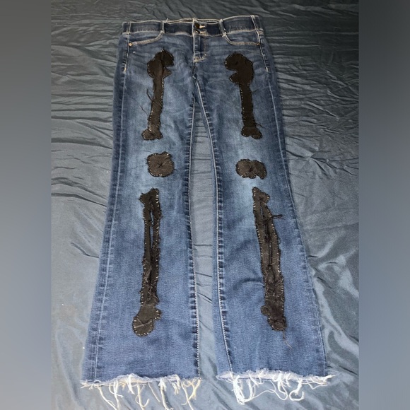 1 OF 1 HANDSEWN (X-ray) BLUE JEANS instagram @ttejhaski